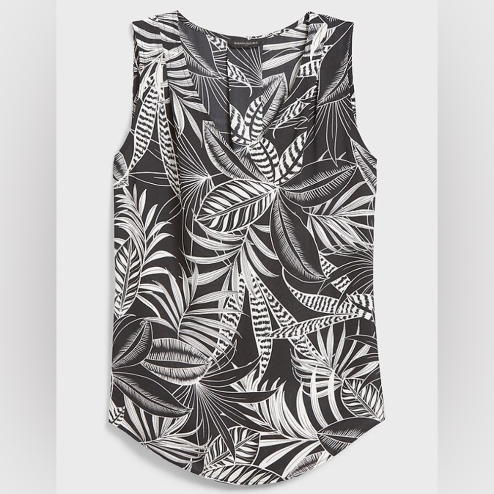 #72- Banana Republic‎ Tropical Palm Print Size M